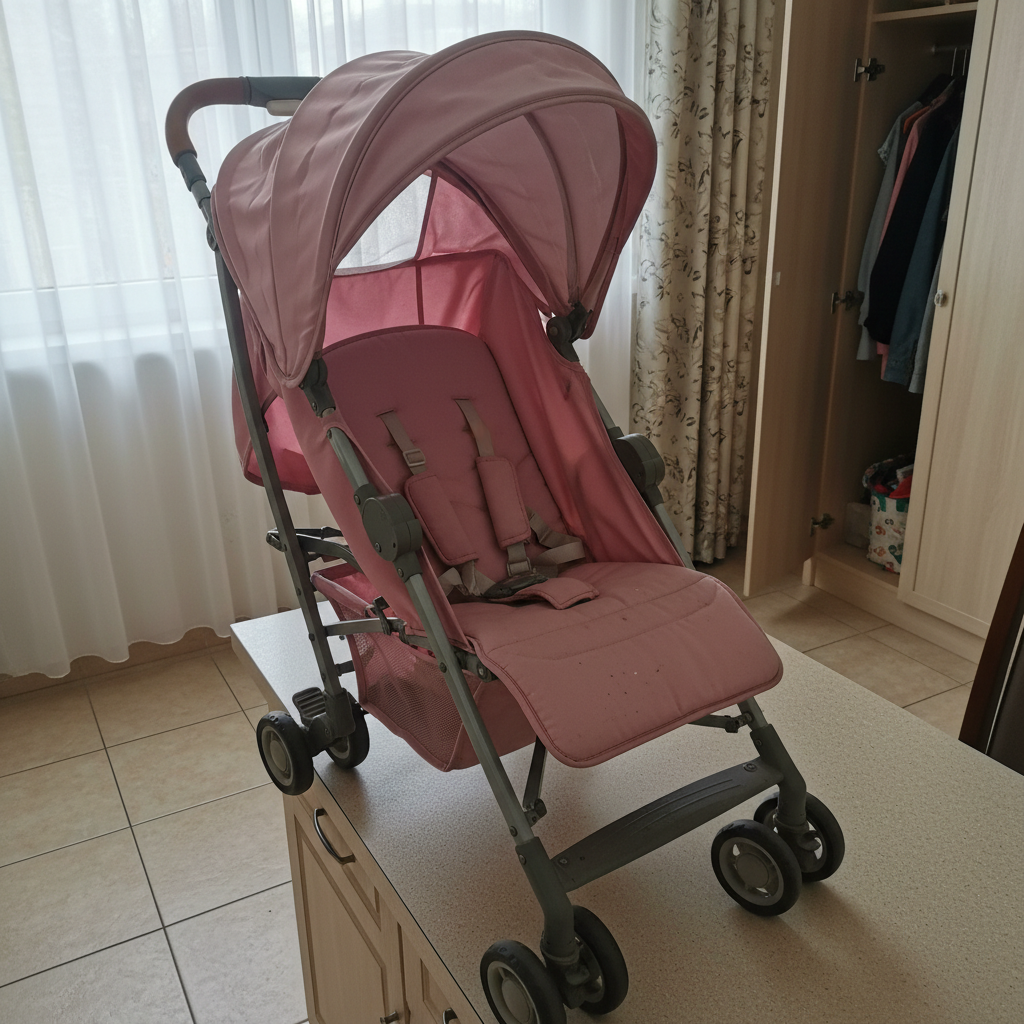 Carrito de bebé plegable rosa