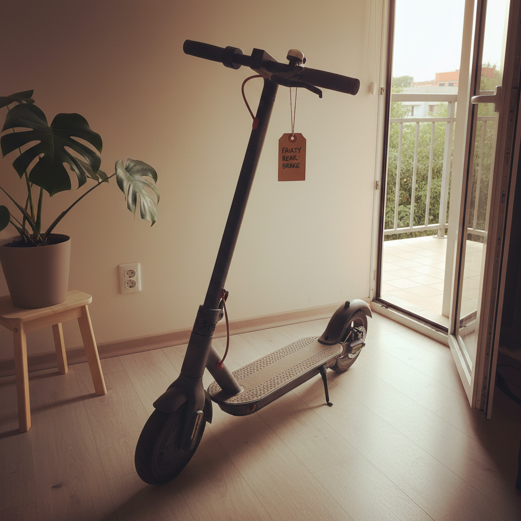 Patinete eléctrico con fallo freno trasero