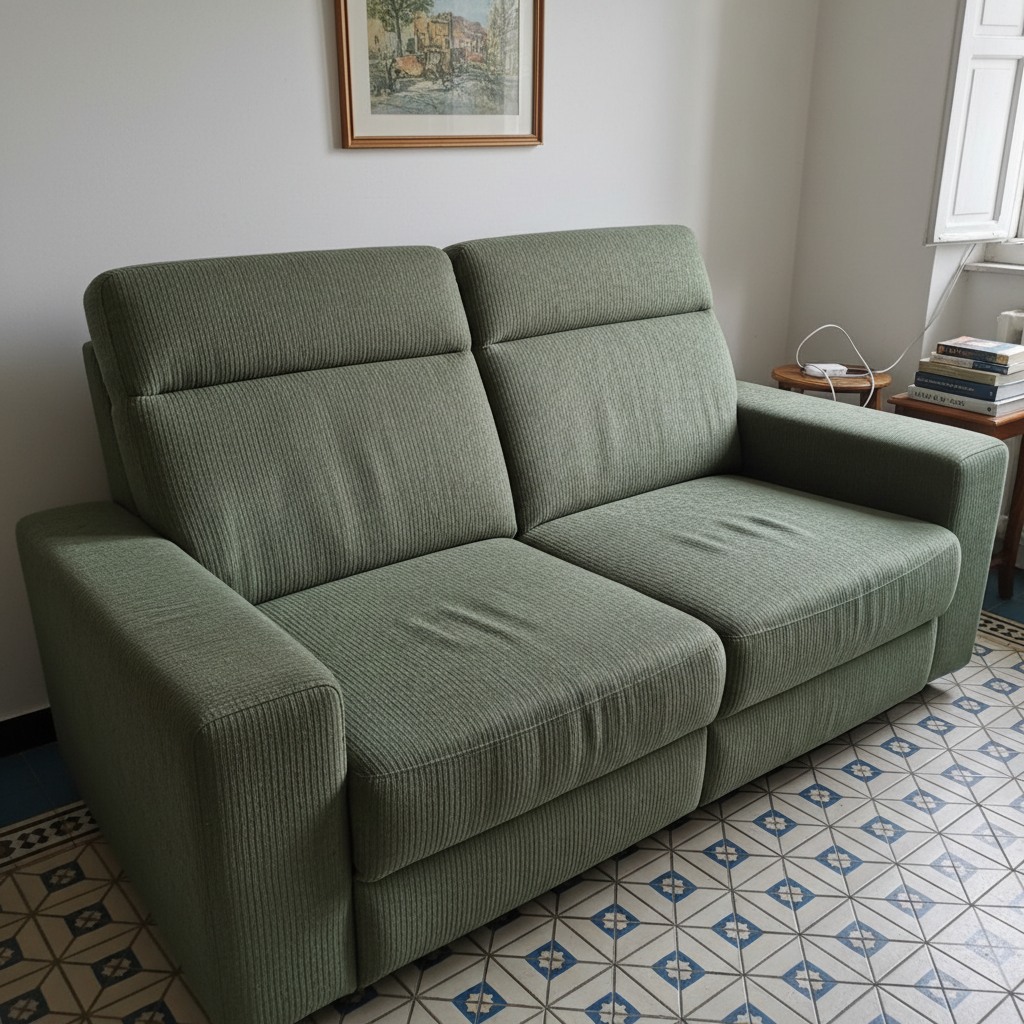 Sofá Relax Eléctrico Terciopelo Verde - Modelo LUN